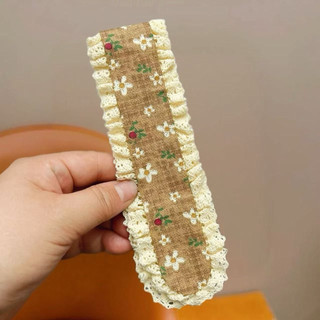 Dán Mái Viền Ren Băng Đô Dán Tóc Màu Vintage Màu Nâu Tiện Dụng Phụ Kiện Tóc