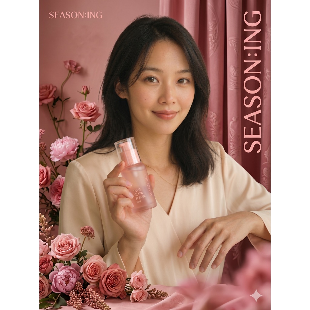 Rose Serum | SEASON:ING Serum Hoa Hồng 50ml | Niacinamide Adenosine Rose Extract K-Beauty