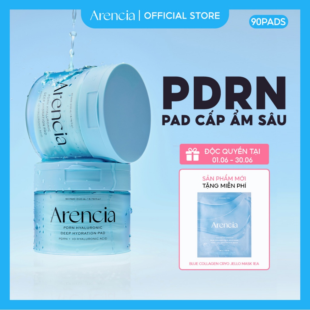 [Arencia] Miếng Đệm Cấp Ẩm Chuyên Sâu PDRN + Hyaluronic 90 Miếng
