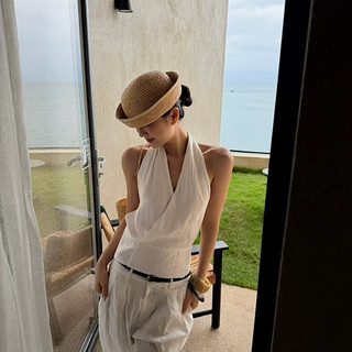 𝙈𝙄𝙉𝙃𝙀𝙀 𝙏𝙊𝙋 - Áo Yếm Linen Hở Lưng