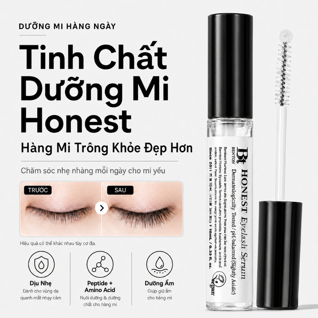 [Benton Official] Tinh chất dưỡng mi Honest - Sản phẩm kích thích mọc mi