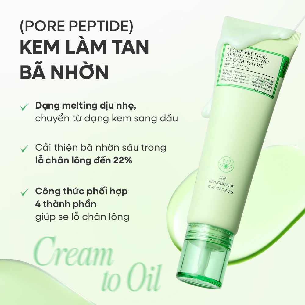 [FULLY Chính hãng] Fully Kem làm tan bã nhờn Pore Peptide 50ml | Chuyển từ dạng kem sang dầu | Tan bã nhờn sâu trong lỗ chân lông | BigBuy360 - bigbuy360.vn