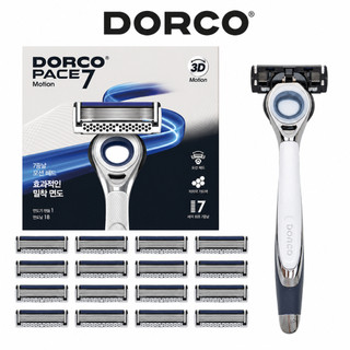 ⭐DORCO⭐ Bộ dao cạo chuyển động PACE 7 Tay cầm 1 cái + 18 hộp mực | Dao cạo hệ thống 7 lưỡi có đầu chuyển động 3D cho nam