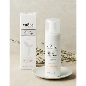 Sữa rửa mặt tạo bọt nữ tính thuần chay hữu cơ CHOBS 150ml COSMOS Chăm sóc thân mật nhẹ nhàng