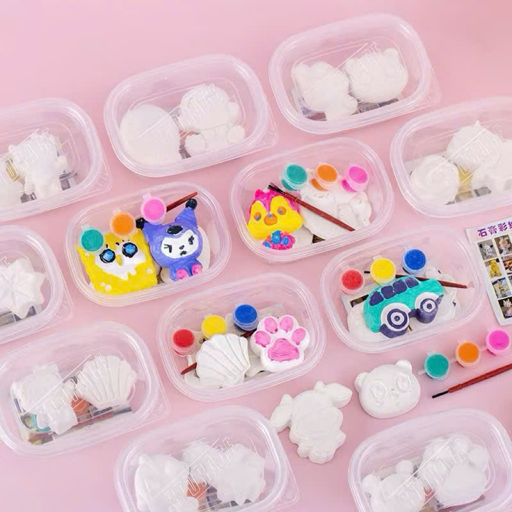 bộ tô tượng cho bé – set 10 tượng thạch cao kèm màu và bút vẽ sáng tạo