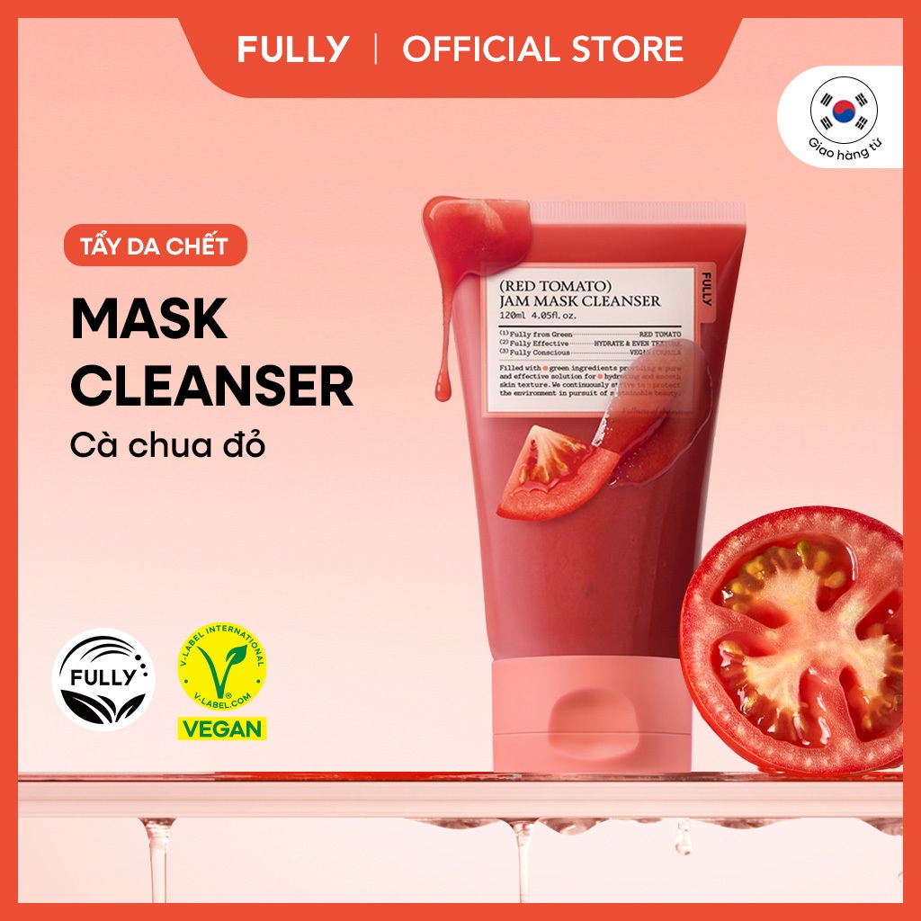 [FULLY chính hãng] Mặt nạ kiêm sữa rửa mặt mứt cà chua đỏ 120ml | Cải thiện 71% tế bào chết | Tẩy da chết nhẹ nhàng | Dưỡng ẩm & Cung cấp sức sống | Tẩy da chết không gây kích ứng | Chăm sóc lỗ chân lông