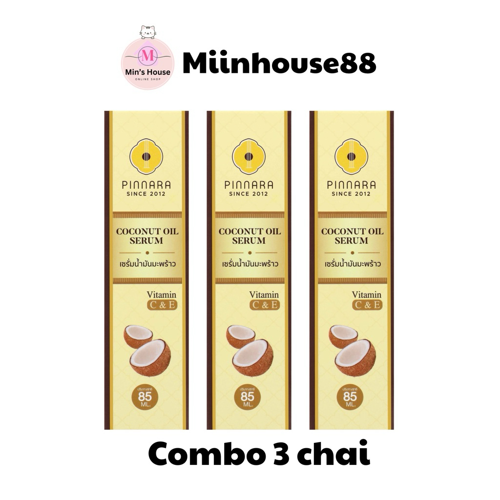 Combo 3 chai Serum dầu dừa Pinnara (Pinnara Coconut Oil Serum)