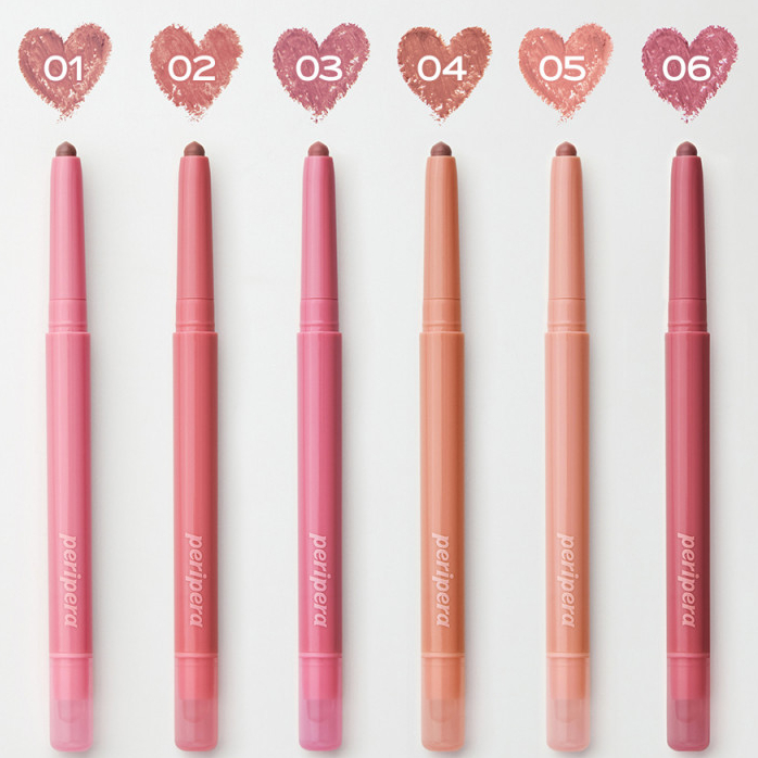 Bút chì môi Peripera Puppy Plumping Dew 0,8g (6 màu) | Plumping & Son lót môi bóng | Trang điểm Overlip mềm | Trang điểm môi Hàn Quốc #Peripera #LipPencil #PlumpingLip #OverLip