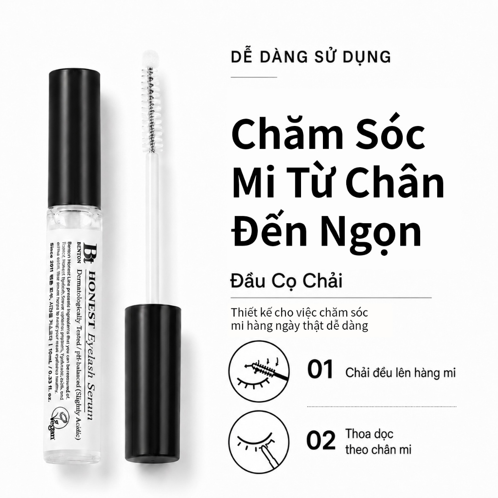 [Benton Official] Tinh chất dưỡng mi Honest - Sản phẩm kích thích mọc mi