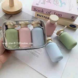 sét 3 lọ chiết mỹ phẩm du lịch kèm túi zip – lọ đựng dầu gội, sữa tắm, kem dưỡng tiện lợi