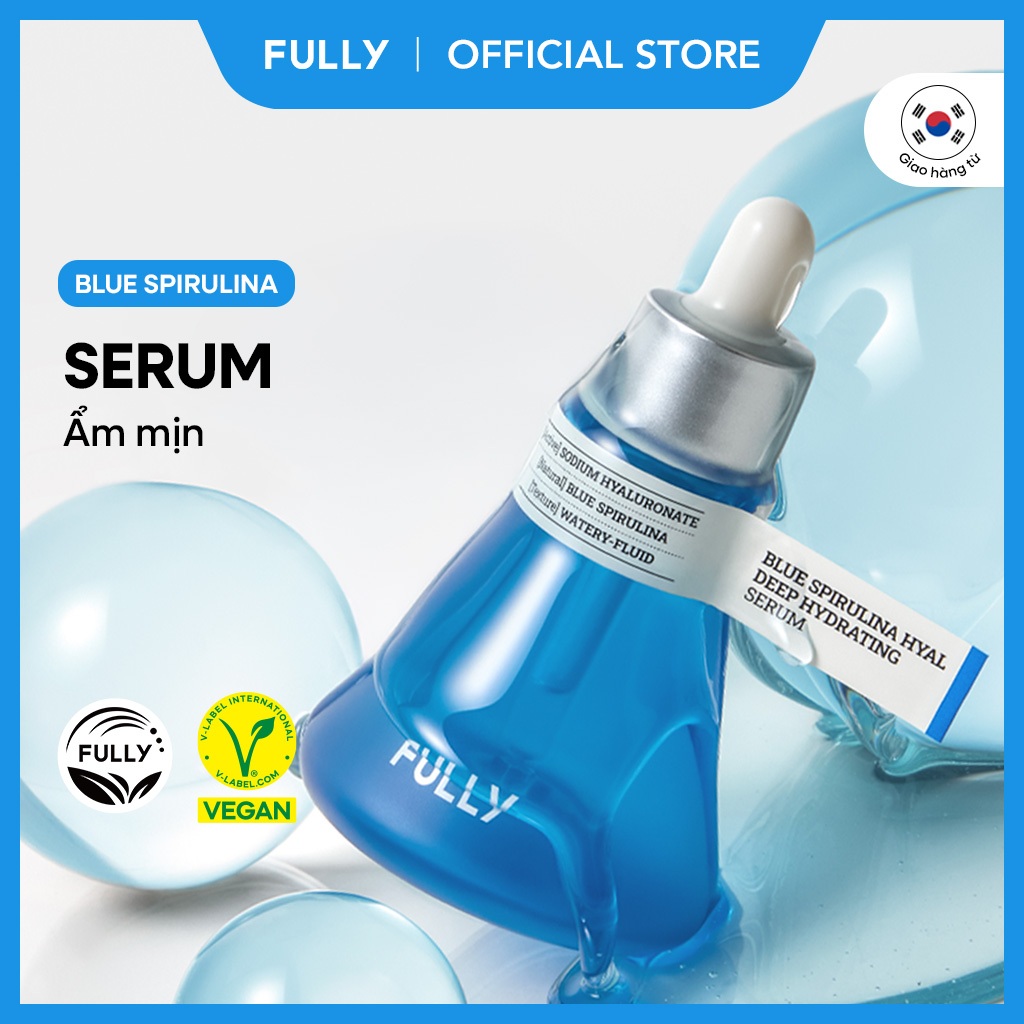 [FULLY Chính Hãng] Fully Serum ẩm mịn | Blue Spirulina Hyal Deep Hydrating Serum 50ml