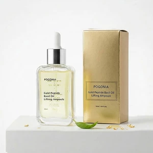 POGONIA Gold Peptide Basil Oil Lifting Ampoule 50ml Serum chăm sóc phát sáng Hàn Quốc