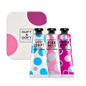 DUFT & DOFT Hand Cream Tin Case Bộ Quà Tặng 3 Xà Phòng Hồng Breeze Stockholm Rose