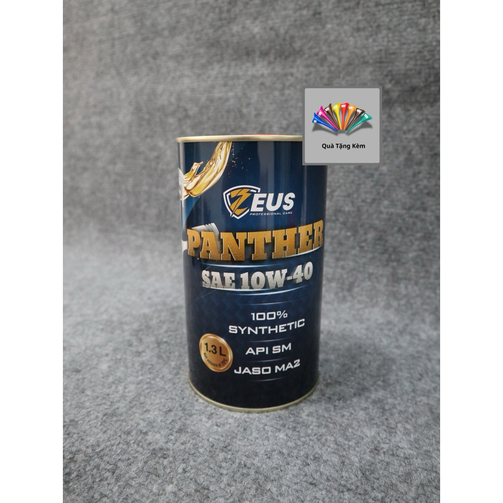 Nhớt Zeus Panther SAE 10W-40 1.3L - Dầu nhớt tổng hợp 100% API SM JASO MA2
