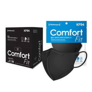 [Welkeeps] Mặt nạ Comfort Fit Safe KF94 màu đen (Trung bình) / Mặt nạ cao cấp thoáng khí 4 lớp V-Line Hàn Quốc / Mặt nạ sức khỏe K đích thực