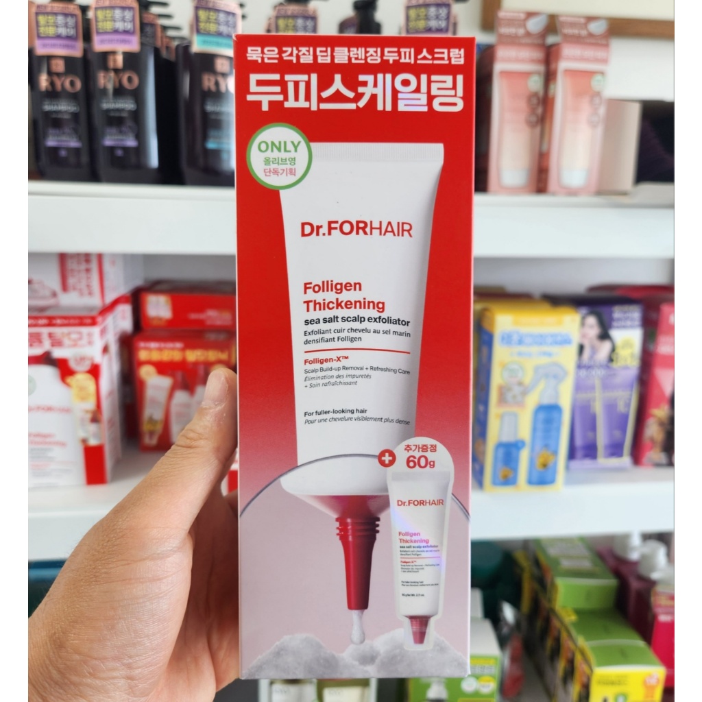 PHIÊN BẢN OLIVE YOUNG: [250g + Dầu gội 50g] Nước tẩy tế bào chết da đầu muối biển Folligen (Chăm sóc da đầu Hàn Quốc, Làm đẹp Hàn Quốc, K-Beauty)