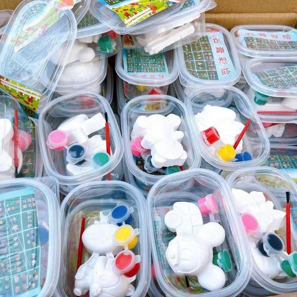 bộ tô tượng cho bé – set 10 tượng thạch cao kèm màu và bút vẽ sáng tạo