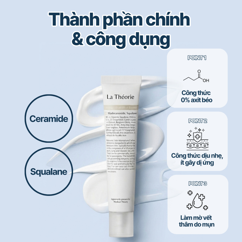 Tinh Chất La Théorie Dual Effect Essence 40ml | Phục Hồi Hàng Rào Da & Mờ Thâm Mụn