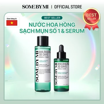 [SOMEBYMI] Bộ Đôi Nước Hoa Hồng & Tinh Chất Dưỡng Da Dầu Mụn Some By Mi AHA-BHA-PHA 30 Days Miracle Toner & Serum
