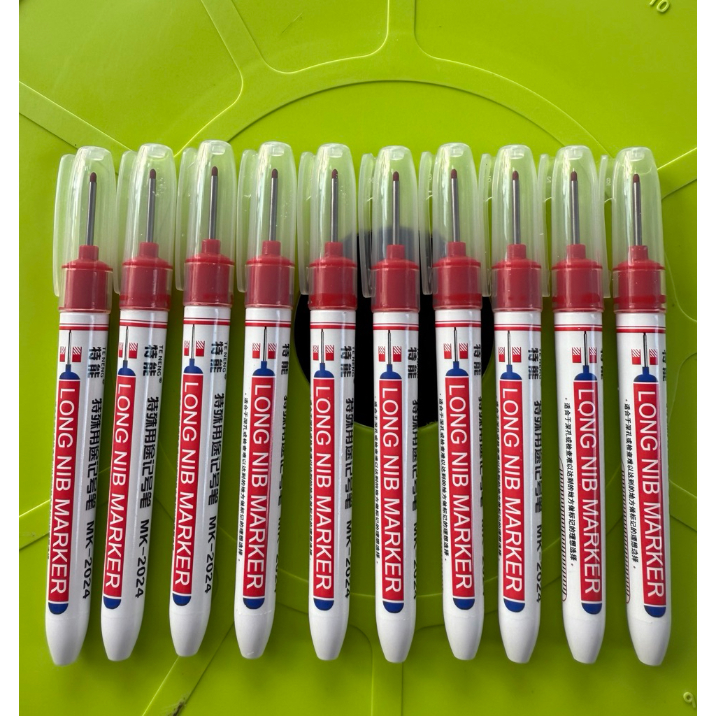 Combo 10 bút đánh dấu lỗ sâu 20mm khô nhanh, bền màu, kháng nước trên mọi chất liệu, bút đánh dấu ngòi dài