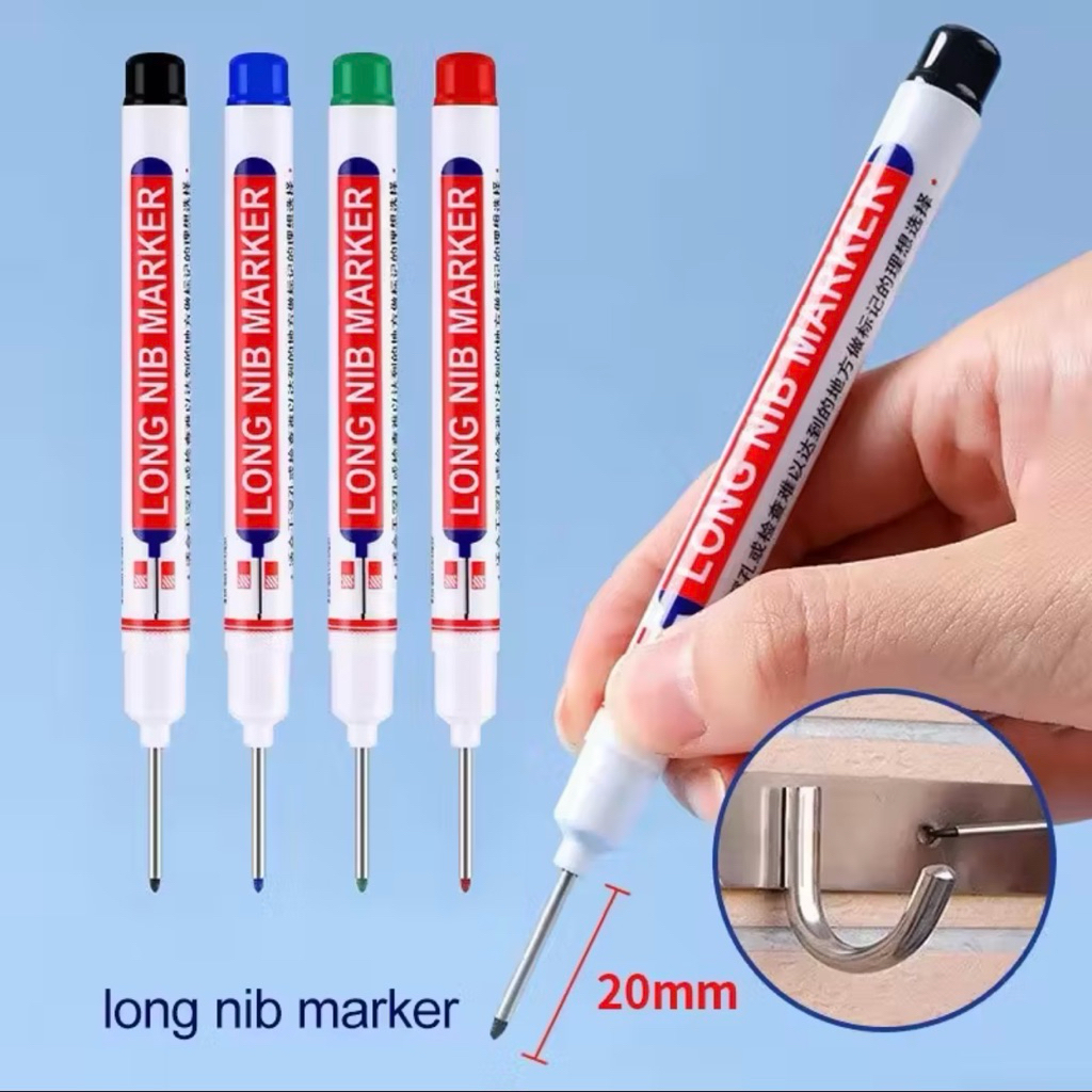 Combo 10 bút đánh dấu lỗ sâu 20mm khô nhanh, bền màu, kháng nước trên mọi chất liệu, bút đánh dấu ngòi dài