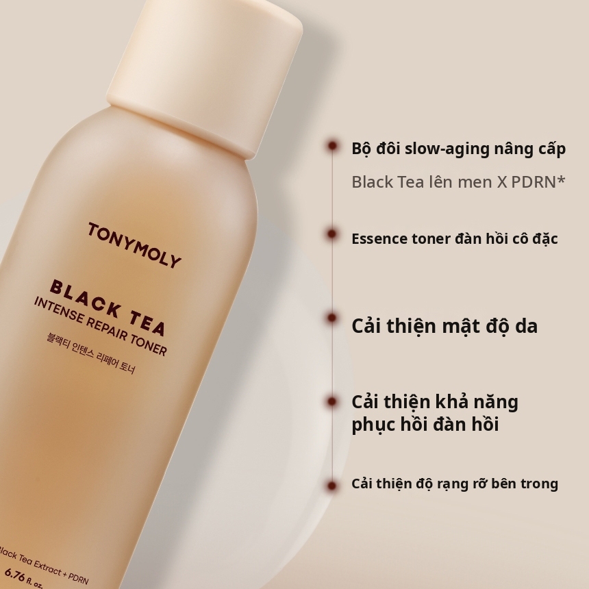 TONYMOLY Trà đen PDRN Intense Repair Toner 200ml Làm săn chắc da thủy tinh