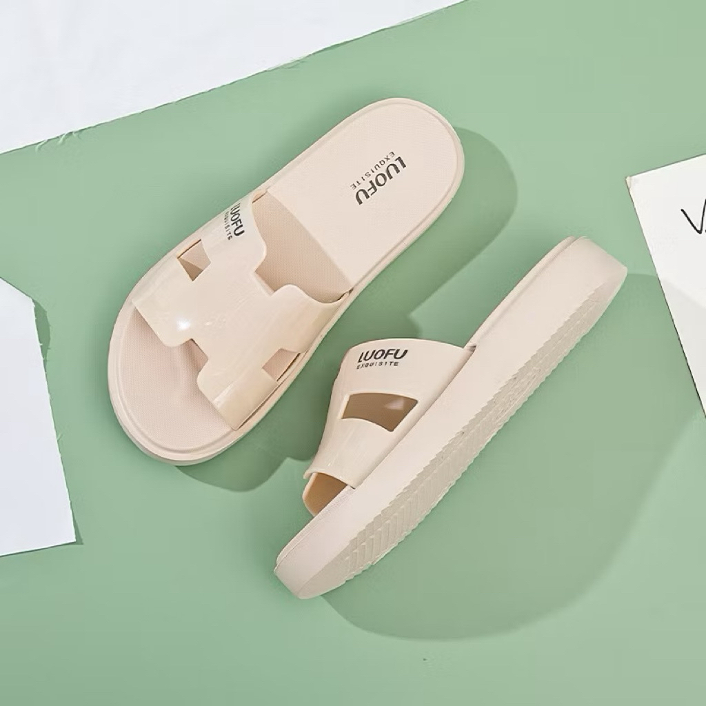 Dép lê nữ, quai ngang chính hãng LUOFU Size 35-40 chất liệu EVA êm mềm bền đẹp chống trơn trượt