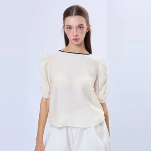 Áo voan Shirring kiểu Pháp - Áo sơ mi phồng màu dáng rộng vừa vặn