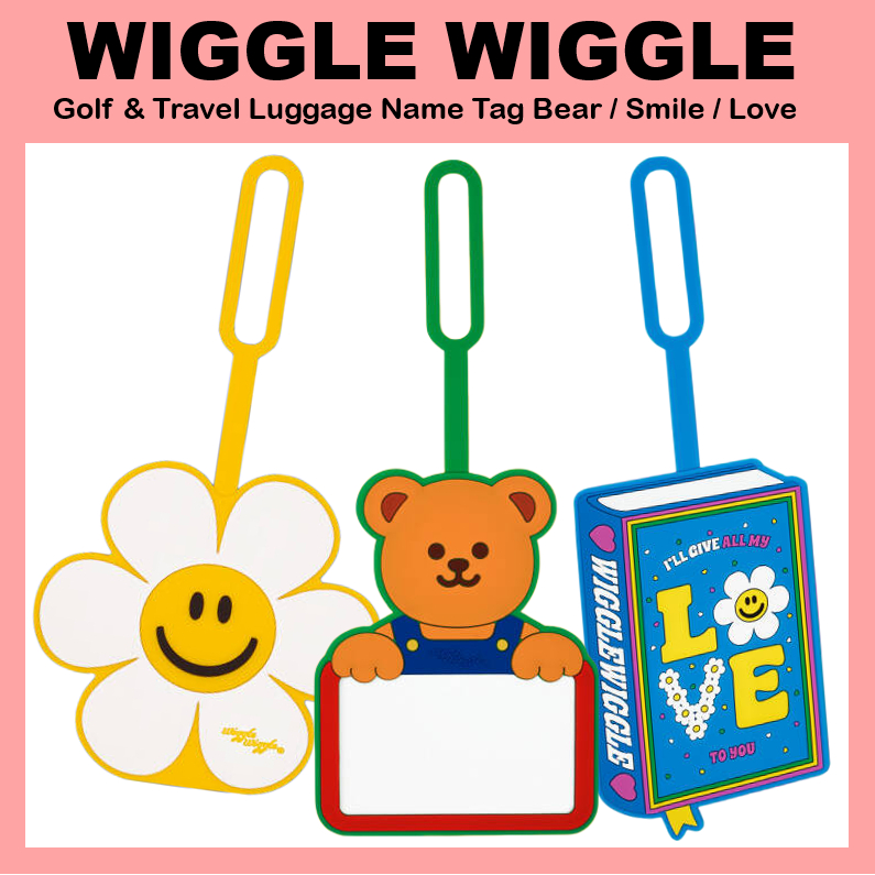 [WIGGLE WIGGLE] Thẻ tên hành lý chơi gôn & du lịch Gấu / Nụ cười / Tình yêu