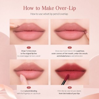 Chì kẻ môi nhung CLIO Velvet Lip Pencil (+ Gọt chì) | Chì Kẻ Viền Môi & Tạo Môi Căng | Màu Mới