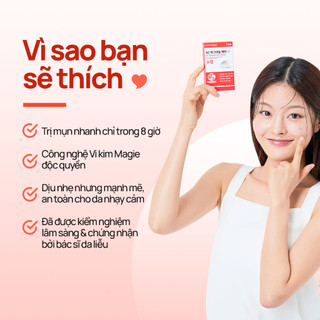 [Snow2plus CHÍNH THỨC] Miếng dán AC Magiê (Nhỏ, 10 miếng vá) / Loại bỏ mụn nhanh chóng / Da phục hồi 8 giờ / Miếng dán kim / Miếng dán lúm đồng tiền