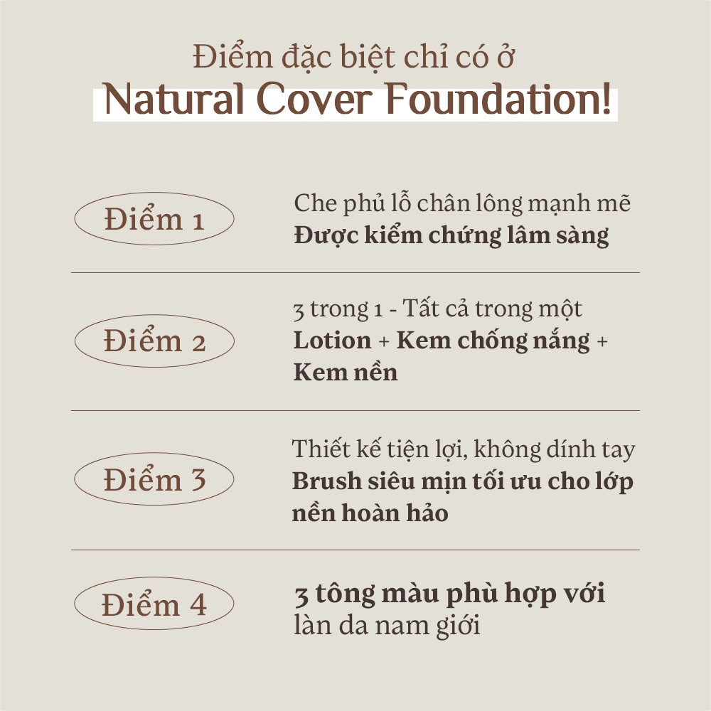 [OBgE Chính hãng] Bộ đôi kết hợp trang điểm hoàn hảo OBgE (Kem nền thỏi Natural Cover Foundation + Son dưỡng đổi màu môi)