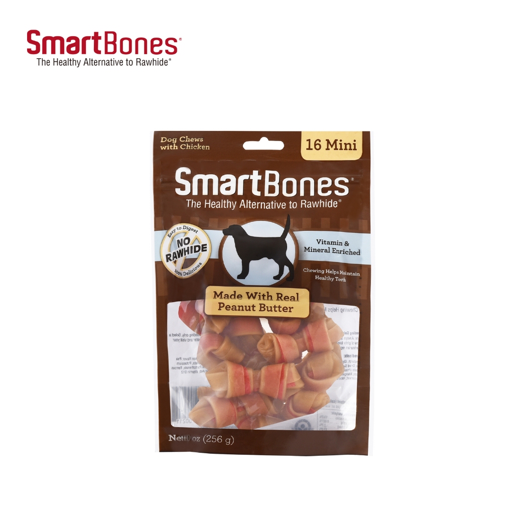 [SmartBones] Peanut Butter Classic Bone Chews Mini for Dogs 256g(16p ...