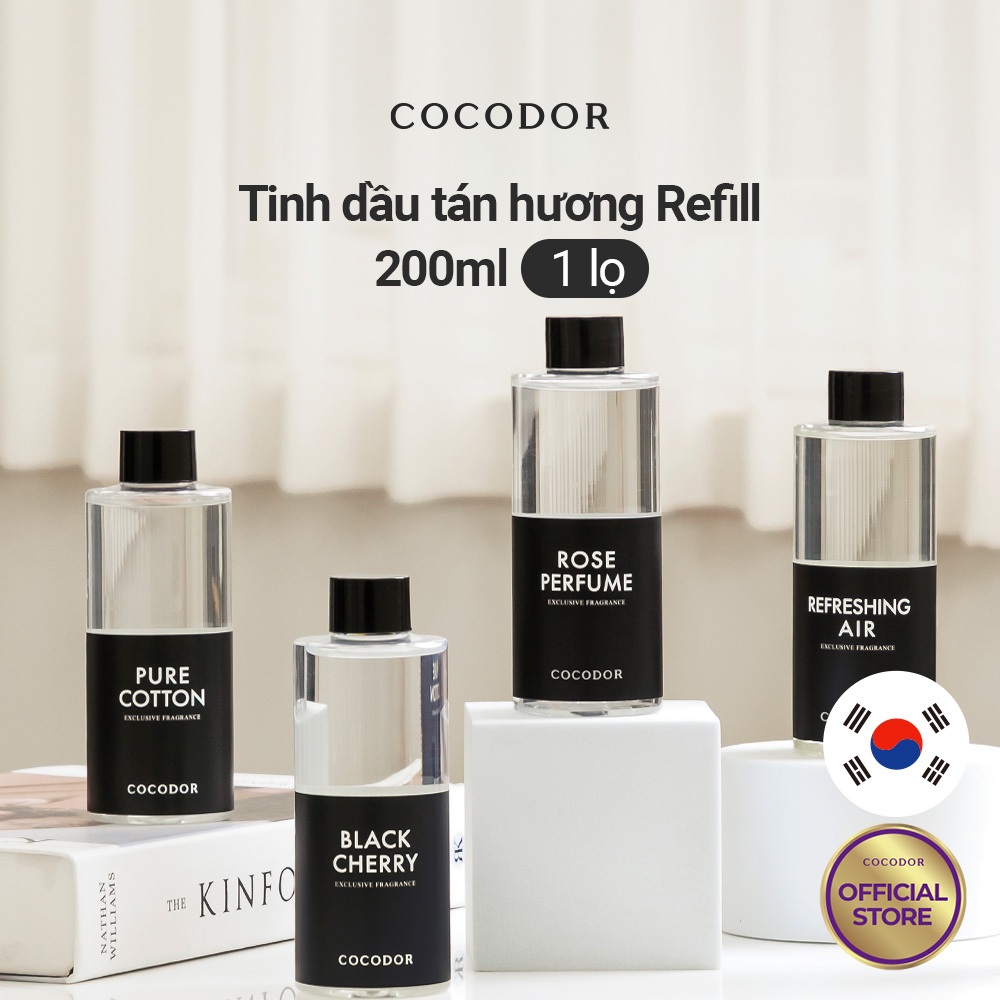 COCODOR 1 lọ Tinh dầu tán hương Refill 200ml/6.7oz/ Nhiều Hương/ Que hương thơm Hàn Quốc(Không bao gồm que khuếch tán)