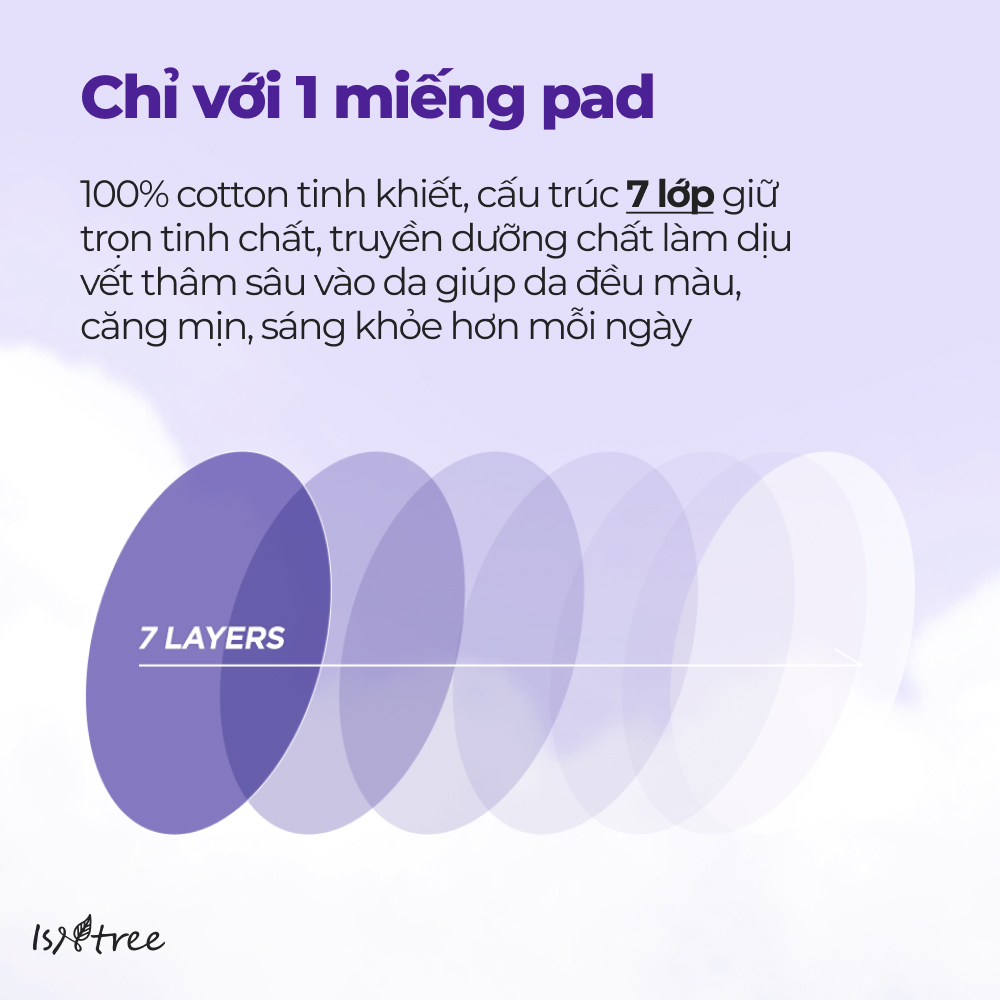 ISNTREE Toner Pad Hành Tím Clear Pad 250ml (60 miếng)