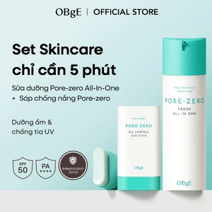 Set chăm sóc da 5 phút (Sữa dưỡng Pore-zero Fresh All-in-One + Sáp chống nắng Pore-zero Oil Control Sun Stick)