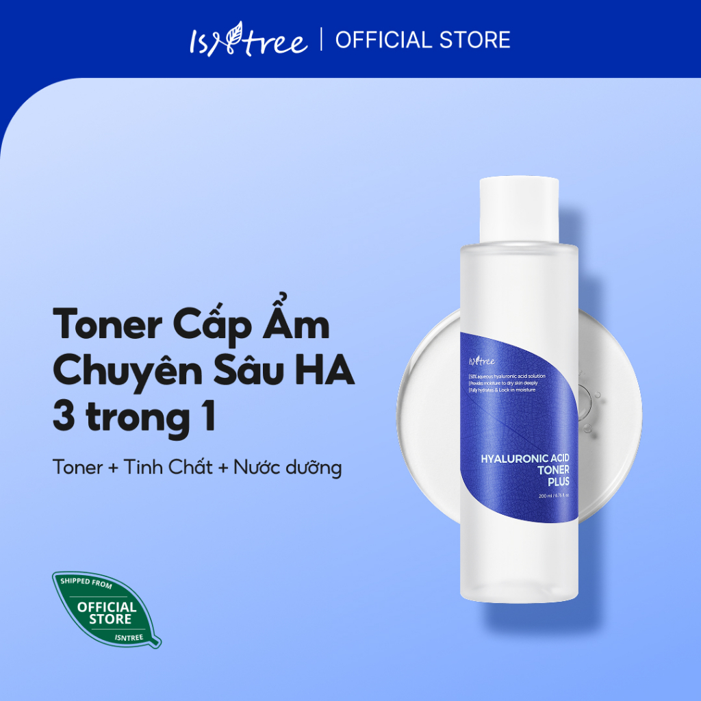 ISNTREE Toner Cấp Ẩm Chuyên Sâu Hyaluronic Acid Plus 200ml