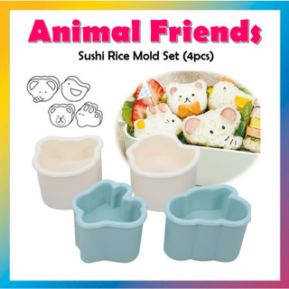 Bộ khuôn cơm Sushi Animal Friends cho bé (4 cái) Hộp cơm Bento Khuôn Onigiri