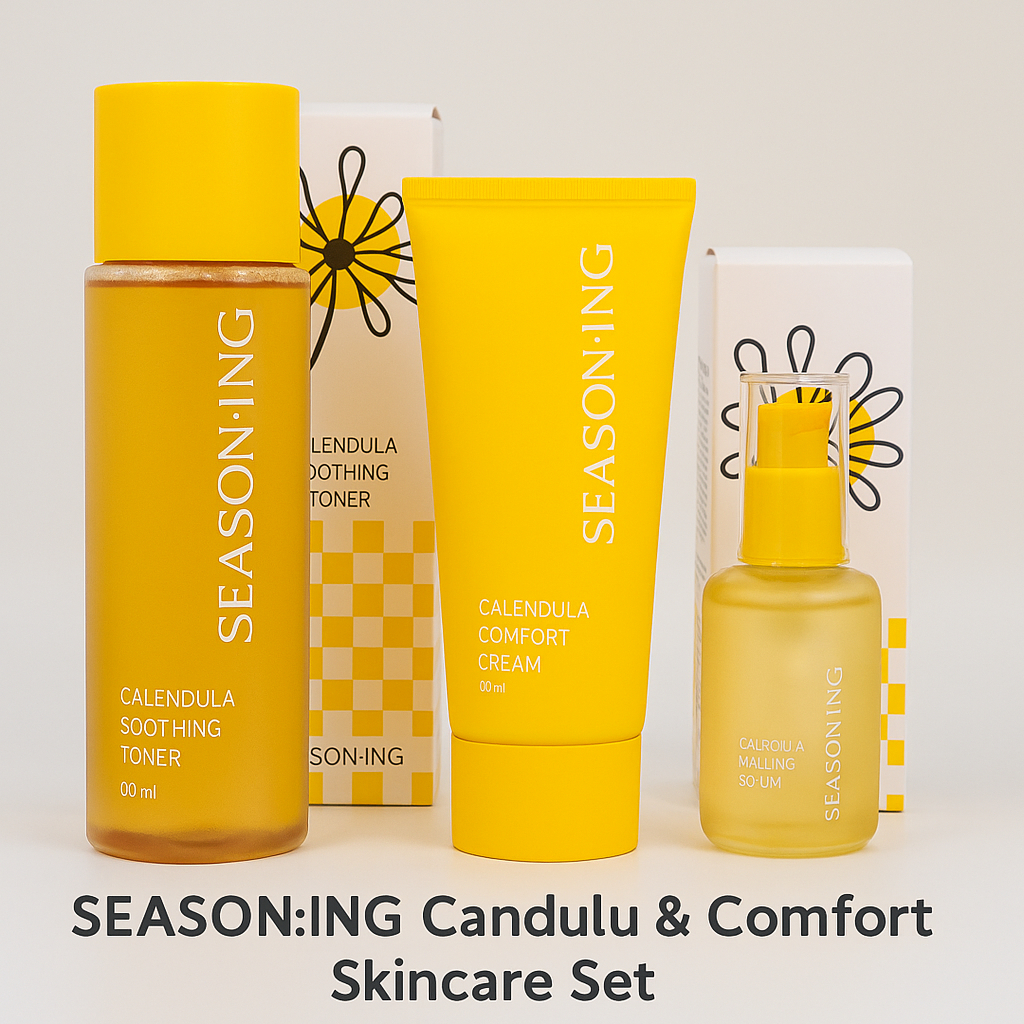 Calendula Skincare Set | SEASON:ING Bộ Dưỡng Da Hoa Cúc | Toner Serum Kem K-Beauty Gift Set