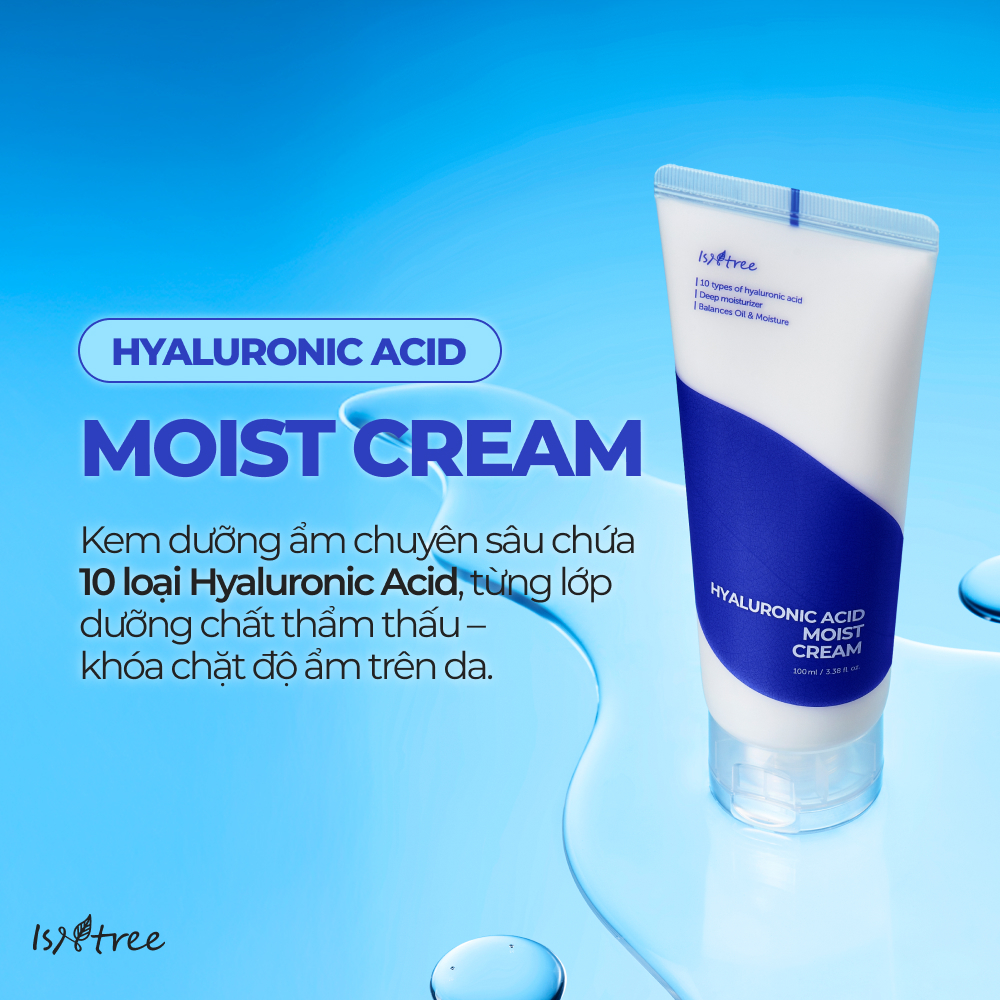 ISNTREE Kem Dưỡng Ẩm Chuyên Sâu Hyaluronic Acid Moist 100ml