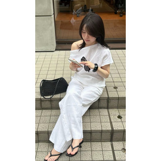 𝙃𝙀𝙍𝘽𝙄 𝙏𝙊𝙋 - Áo Linen Lệch Vai Ôm Eo