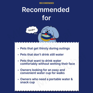 [Pethroom] Easy Pet Cup Giải pháp cấp nước dễ dàng / Bình nước cho chó / Bát silicon | Bát di động