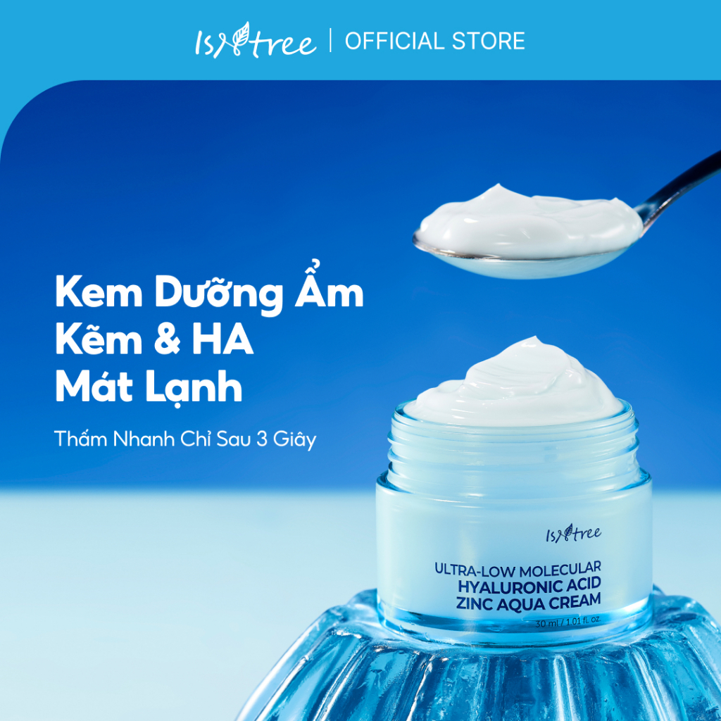 ISNTREE Kem Dưỡng Ẩm Kẽm & Hyaluronic Acid Siêu Phân Tử 80ml
