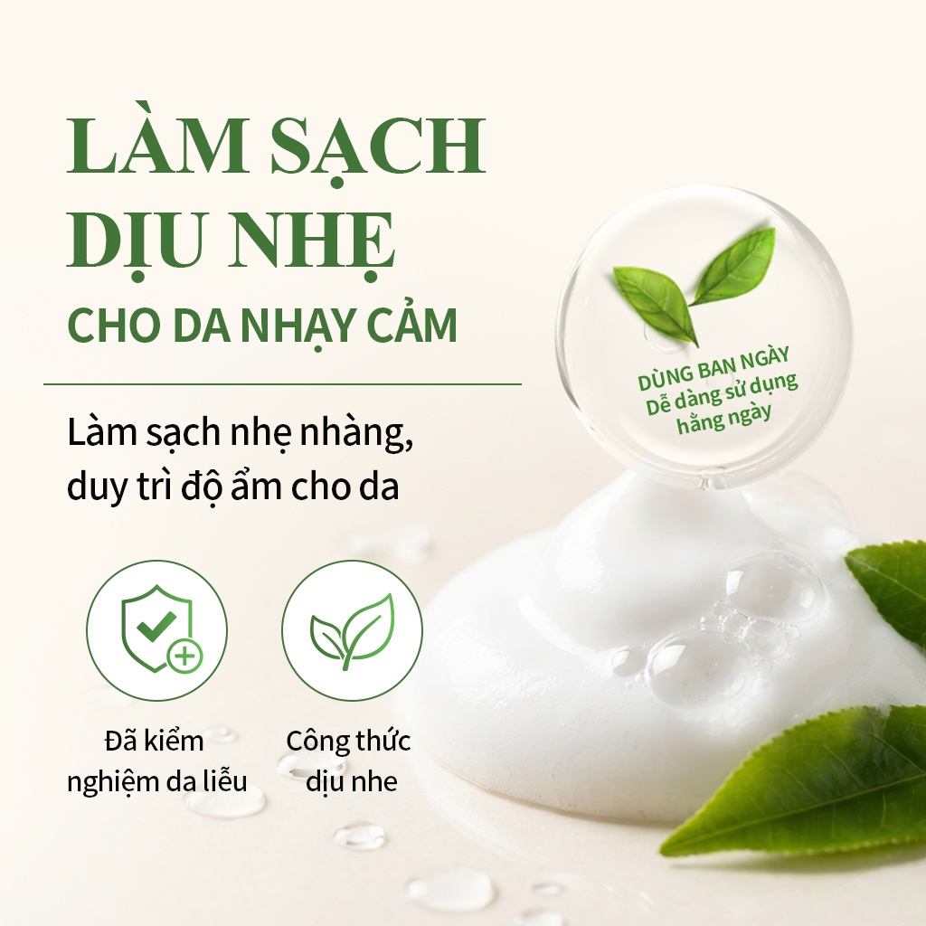 [Benton Official] Sữa Rửa Mặt Trà Xanh Deep Green Tea Cleansing Foam 120g – Làm sạch dịu nhẹ, hỗ trợ kiểm soát bã nhờn, chăm sóc da dầu