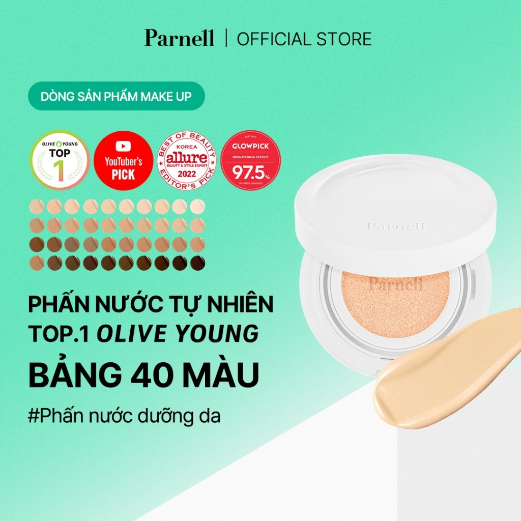 [Parnell Chính hãng] Phấn nước dưỡng da thành phần chiết xuất rau má mật ong, an toàn cho da mụn nhạy cảm, nền căng bóng tự nhiên, lâu trôi Parnell Cicamanu Serum Cushion 15g