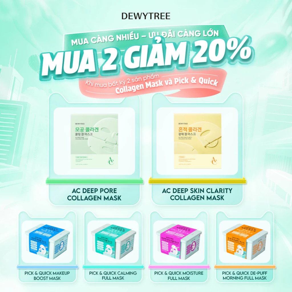 [DEWYTREE] Mặt Nạ Thạch Collagen Thu Nhỏ Lỗ Chân Lông & Chống Lão Hoá AC Deep Pore Mask (HỘP 4 MIẾNG)