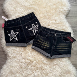 Quần Short Jean Y2K Thêu Ngôi Sao Goth(Hàng oder vui lòng không huỷ giúp e)