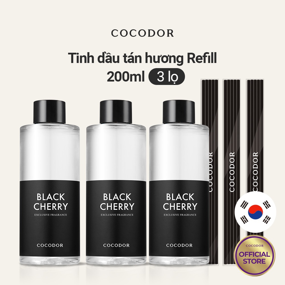 COCODOR 3 lọ Tinh dầu tán hương Refill 200ml/ 6.7oz/ Nhiều Hương/ Que thơm Hàn Quốc/ mùi hương sang trọng