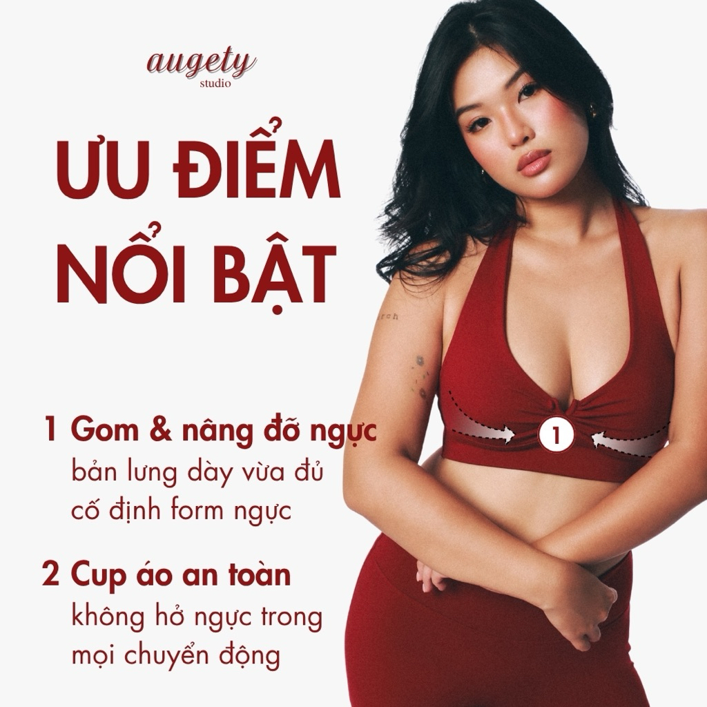 Áo Bra Nữ Cố Yếm Nút Bọc Hỗ Trợ Định Hình Ngực Augety Studio, SEVY Halter Bra