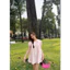 SEVEN DRESS - Đầm Babydoll Hồng Pastel Cổ Sen Nhún Ngực Form Rộng Nữ Tính Freesize 💕